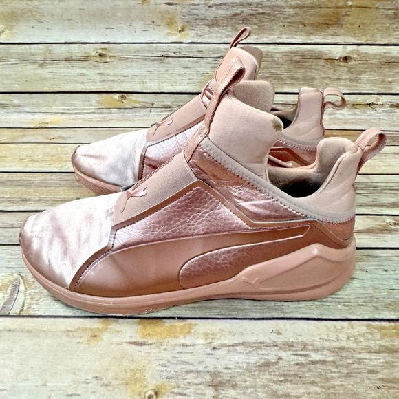 Puma x Kylie Jenner Womens Fierce Pink Satin High Top Slip On Sneakers 10 - Picture 4 of 15